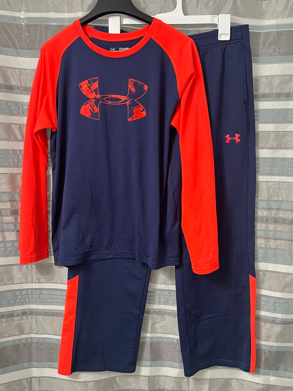 Under Armour Boys' Navy and Neon Orange Performance Set